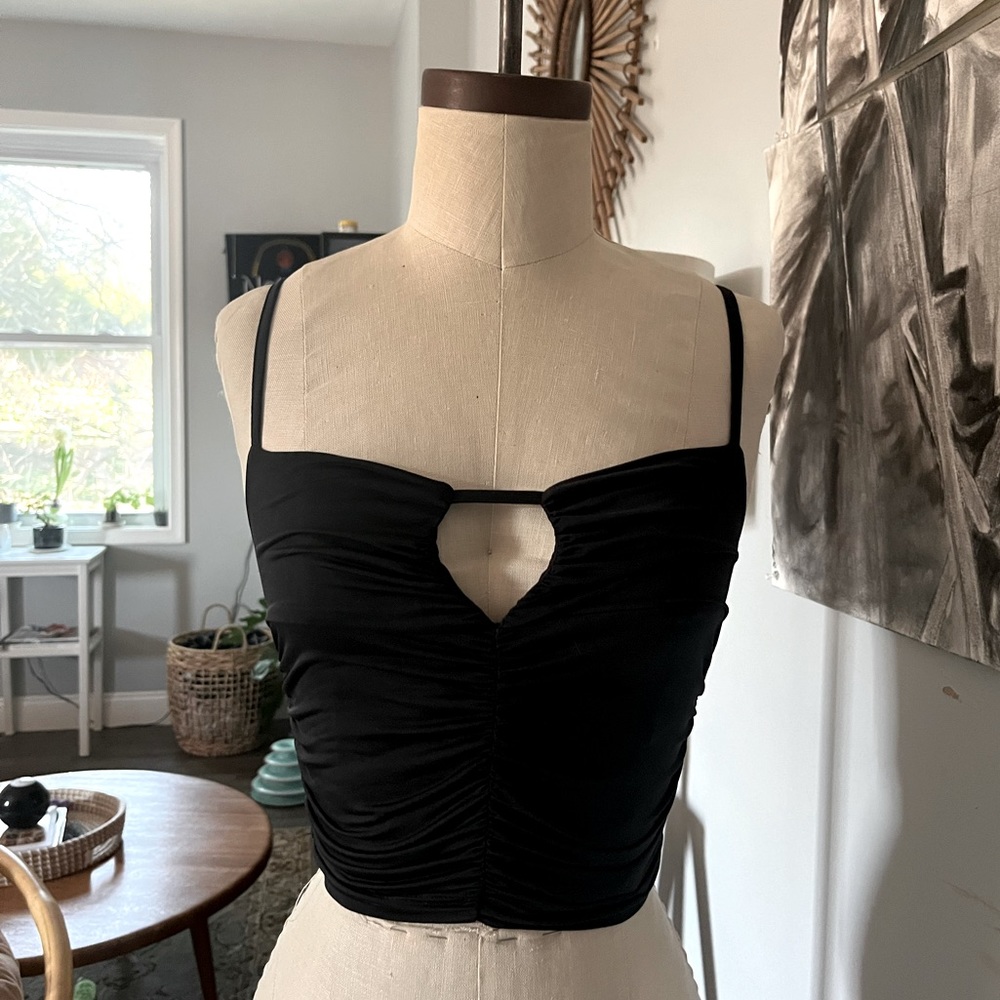 Urban Outfitters ✿ Ruched Black Cami